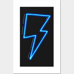 lightning bolt blue Posters and Art